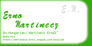 erno martinecz business card